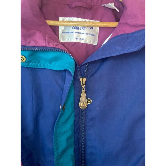 Vintage Tourney Gore- Tex Navy/ Purple Bomber Jacket Womens Sz. Medium Geometric - Picture 4 of 9